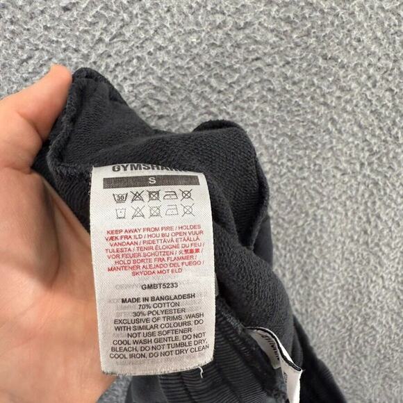 Gymshark Sweatpants Men's Small Black Cuffed Jogger Spellout Gym Faded Workout - Picture 11 of 12